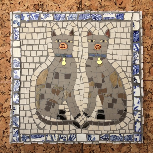 two cats mosaic